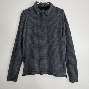Smartwool Merino Sport 250 Polo Long Sleeve LARGE Gray Granola Hike Gorpcore